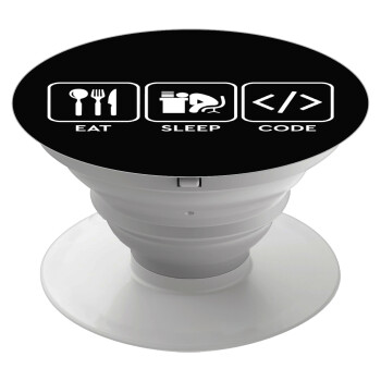 Eat Sleep Code, Phone Holders Stand  Λευκό Βάση Στήριξης Κινητού στο Χέρι