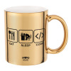 Mug ceramic, gold mirror, 330ml