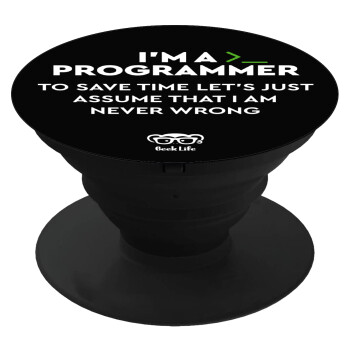 I’m a programmer Save time, Phone Holders Stand  Black Hand-held Mobile Phone Holder