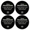 SET of 4 round wooden coasters (9cm)