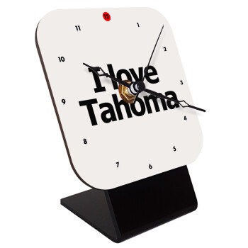 I love Tahoma, Επιτραπέζιο ρολόι ξύλινο με δείκτες (10cm)