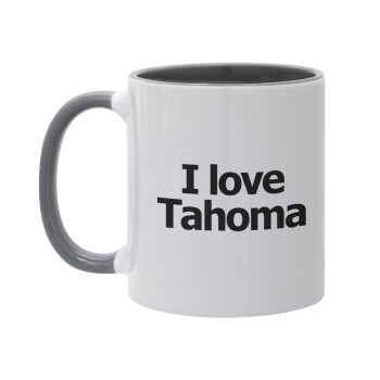 I love Tahoma, Mug colored grey, ceramic, 330ml