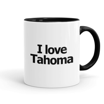 I love Tahoma, Mug colored black, ceramic, 330ml