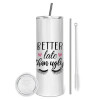 Eco friendly stainless steel tumbler 600ml, with metal straw & cleaning brush