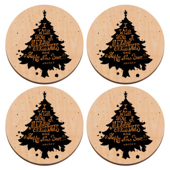 Tree, i wish you a merry christmas and a Happy New Year!!! xoxoxo, ΣΕΤ x4 Σουβέρ ξύλινα στρογγυλά plywood (9cm)