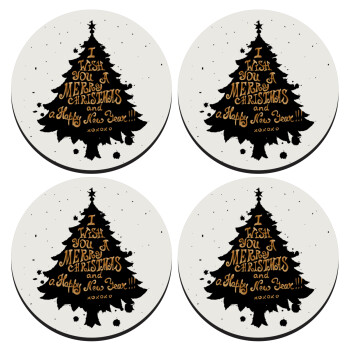 Tree, i wish you a merry christmas and a Happy New Year!!! xoxoxo, SET of 4 round wooden coasters (9cm)