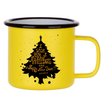 Tree, i wish you a merry christmas and a Happy New Year!!! xoxoxo, Metallic enamel MATT Yellow cup 360ml