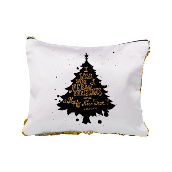 Tree, i wish you a merry christmas and a Happy New Year!!! xoxoxo, Sequin Gold Pouch Cosmetic Bag