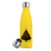 Yellow Stainless Steel Metallic Thermos, double-walled, 500ml