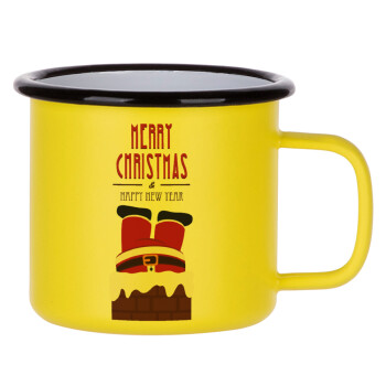 Merry christmas chimney, Metallic enamel MATT Yellow cup 360ml