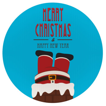 Merry christmas chimney, Mousepad Στρογγυλό 20cm