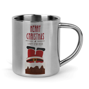 Merry christmas chimney, Mug Stainless steel double wall 300ml