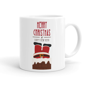 Merry christmas chimney, Ceramic coffee mug, 330ml (1pcs)