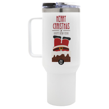 Merry christmas chimney, Mega Stainless steel Tumbler with lid, double wall 1,2L