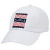 Adult Baseball Cap White 5-panel (POLYESTER, ADULT, UNISEX, ONE SIZE)