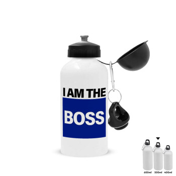 I am the Boss, Metal water bottle, White, aluminum 500ml