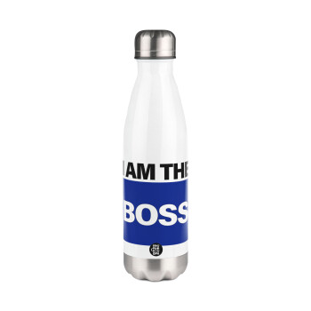 I am the Boss, Metal mug thermos White (Stainless steel), double wall, 500ml