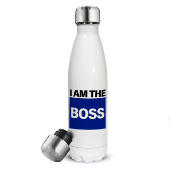 I am the Boss, Metal mug thermos White (Stainless steel), double wall, 500ml