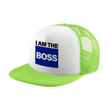 I am the Boss, Καπέλο Soft Trucker με Δίχτυ Πράσινο/Λευκό