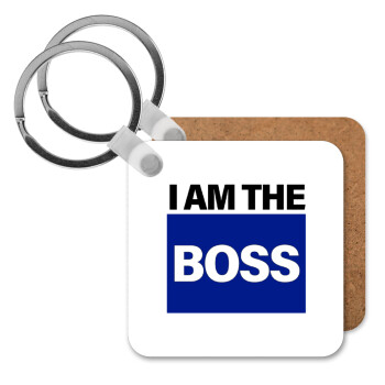 I am the Boss, Μπρελόκ Ξύλινο τετράγωνο MDF