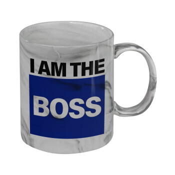 I am the Boss, Mug ceramic marble style, 330ml