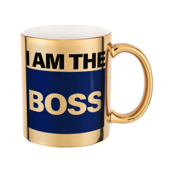 I am the Boss, Mug ceramic, gold mirror, 330ml