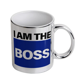 I am the Boss, Mug ceramic, silver mirror, 330ml