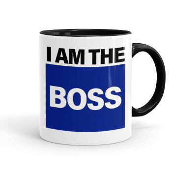 I am the Boss, Mug colored black, ceramic, 330ml