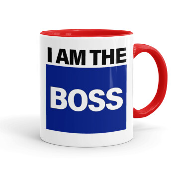 I am the Boss, Mug colored red, ceramic, 330ml