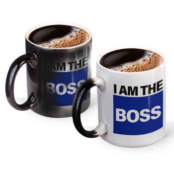 I am the Boss, Color changing magic Mug, ceramic, 330ml when adding hot liquid inside, the black colour desappears (1 pcs)