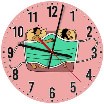 Couple in bed, Ρολόι τοίχου ξύλινο (30cm)