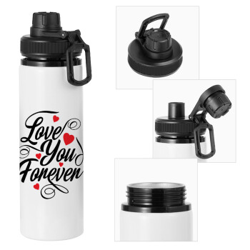 Love you forever, Metal water bottle with safety cap, aluminum 850ml