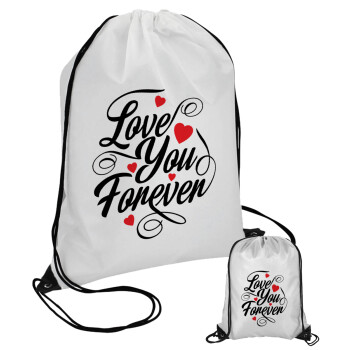 Love you forever, Pouch bag with black cords (1 piece)