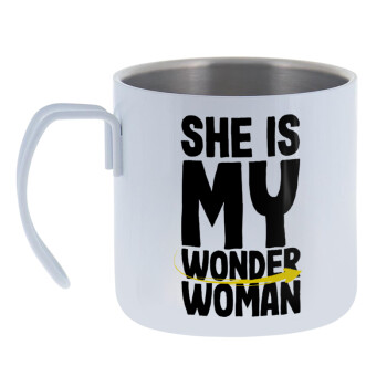She is my wonder woman, Mug Stainless steel double wall 400ml