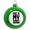 Green Christmas tree ornament bauble 8cm