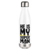 Metal mug thermos White (Stainless steel), double wall, 500ml