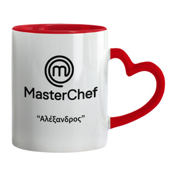 Master Chef, Mug heart red handle, ceramic, 330ml