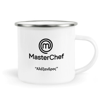 Master Chef, Metallic enamel cup white 360ml