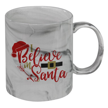I believe in Santa, Mug ceramic marble style, 330ml