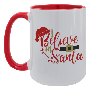 I believe in Santa, Κούπα Mega 15oz, κεραμική Κόκκινη, 450ml