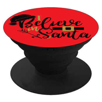 I believe in Santa, Phone Holders Stand  Black Hand-held Mobile Phone Holder