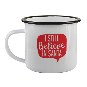 Ι still believe in santa, Κούπα εμαγιέ με μαύρο χείλος 360ml