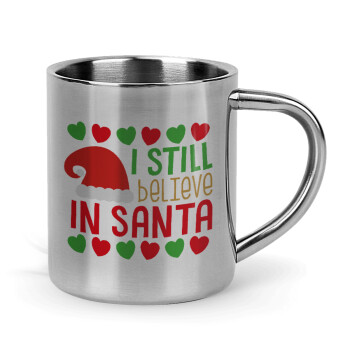 Ι still believe in Santa hearts, Mug Stainless steel double wall 300ml