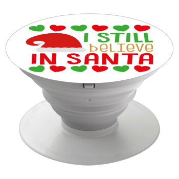 Ι still believe in Santa hearts, Phone Holders Stand  White Hand-held Mobile Phone Holder