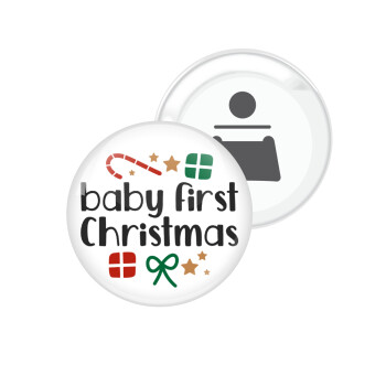 Baby first Christmas, Μαγνητάκι και ανοιχτήρι μπύρας στρογγυλό διάστασης 5,9cm