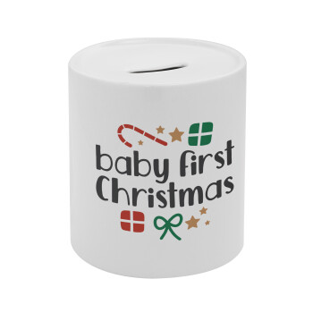 Baby first Christmas, Κουμπαράς πορσελάνης με τάπα