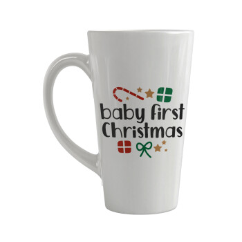 Baby first Christmas, Κούπα κωνική Latte Μεγάλη, κεραμική, 450ml