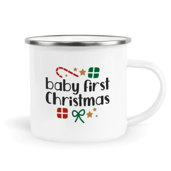 Baby first Christmas, Κούπα Μεταλλική εμαγιέ λευκη 360ml