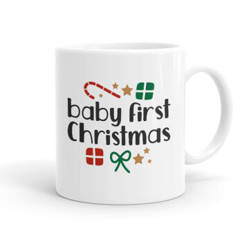 Baby first Christmas, Ceramic coffee mug, 330ml (1pcs)