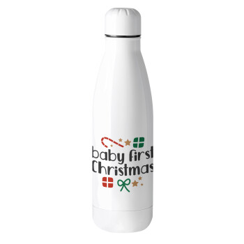 Baby first Christmas, Μεταλλικό παγούρι θερμός (Stainless steel), 500ml